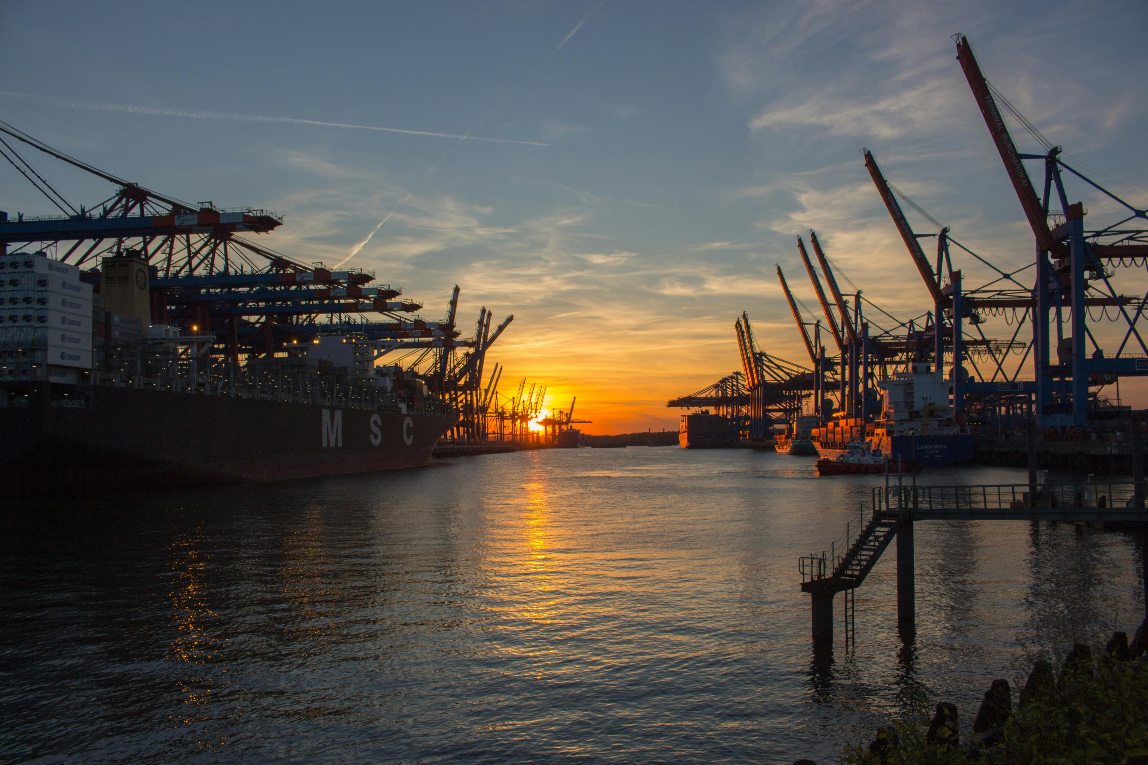 Amsterdam harbor industrial area